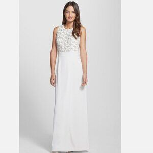 Ted Baker Aaina Embellished Maxi Dress gown white gold size 2 nwot
